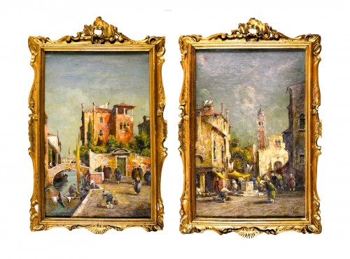 Pair of Venetian views - Eugenio Bonivento - known as &quot;Zeno&quot; (1880-1956)